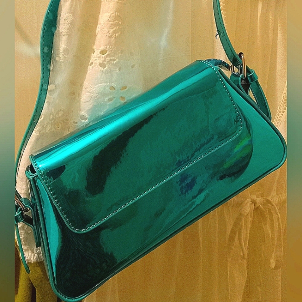 Metallic Emerald Shoulder Bag
